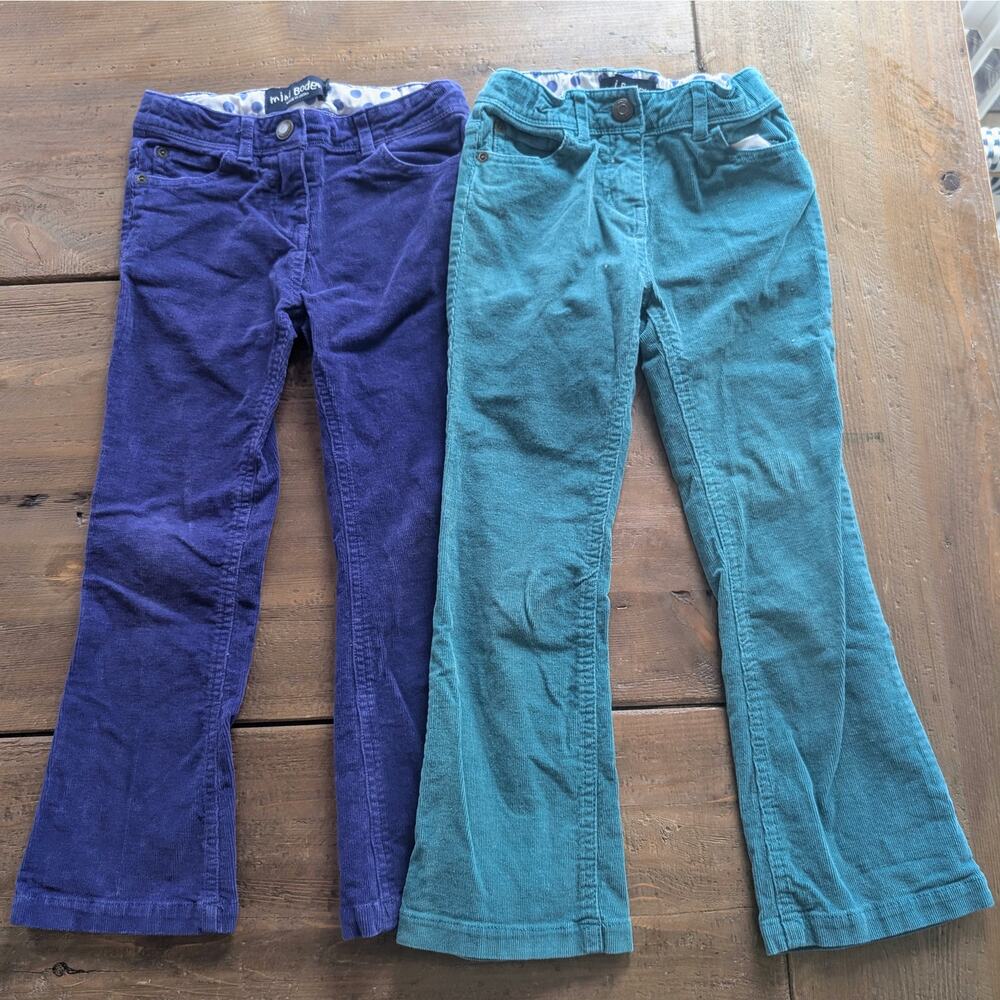 Bundle of Mini Boden Girls Corduroy Flare Pants Sz 6 (2 Pairs)